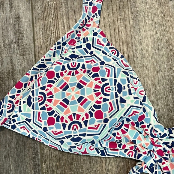 Helen Jon Nantucket Sweetheart Halter Bikini Top Medium Solid Blue Bottom - Picture 6 of 13